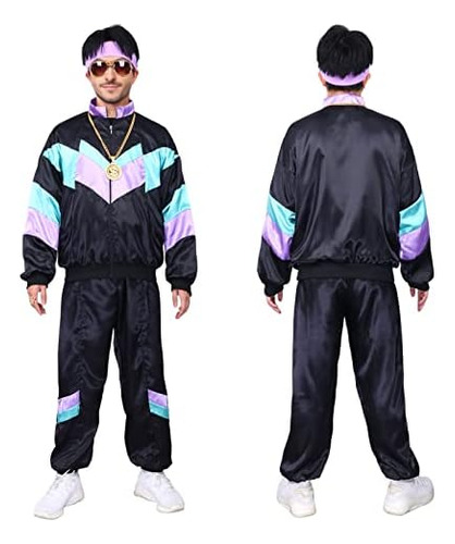 Kicpot 80s Chándal De Disfraces Para Hombres Y Mujeres, Traj