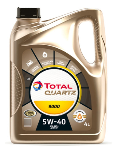 Aceite Para Motor 5w40 Total Quartz 9000 Acea A3/b4 4lt 