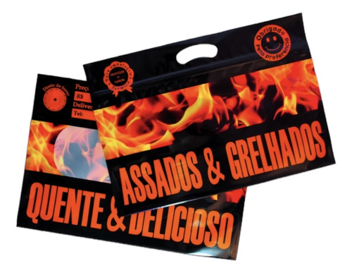 Embalagem Termica C/ 100 Un C/ Ziper Frango Assado Costela