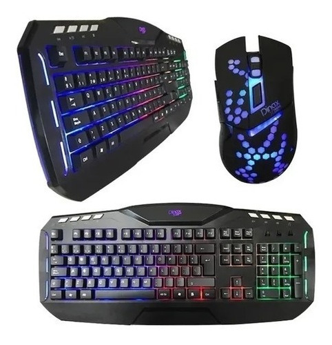 Imagen 2 de 2 de Teclado Y Mouse Gamer Retroiluminados Dinax Xtreme Outlet