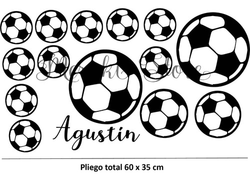 Sticker Personalizado Decorativo Adhesivo Pelotas Fútbol 