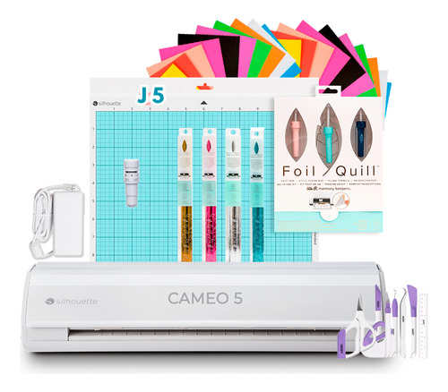 Kit Cameo 5 + Foil Quill + Cartulinas + 4 Foil Cyber J5
