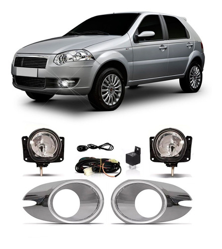 Farol Auxiliar Milha Fiat Palio 2008 A 2009 Neblina Botão