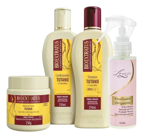 Kit Tutano Bio Extratus Shamp+cond+banho 250ml +lourre 120ml