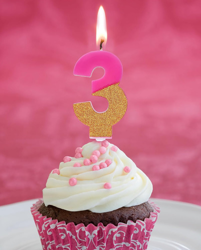 Vela De Cumpleaños Rosa 2, Velas De Ambiente Decorativo Con