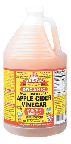 Vinagre Manzana Organico Organic Apple Cider Vinegar 3.79lts