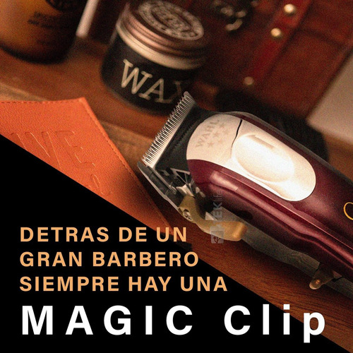 Cortadora de pelo Wahl Professional 5 Star Cordless Magic Clip 8148 plateada y roja 120V