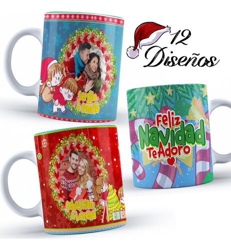 Plantillas Para Navidad Con Foto, Frases Para Tazas Editable