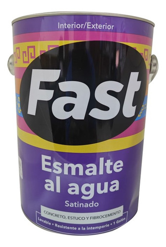 Pintura Esmalte Al Agua Antihongos Lavable Fast Galón 3.8lt