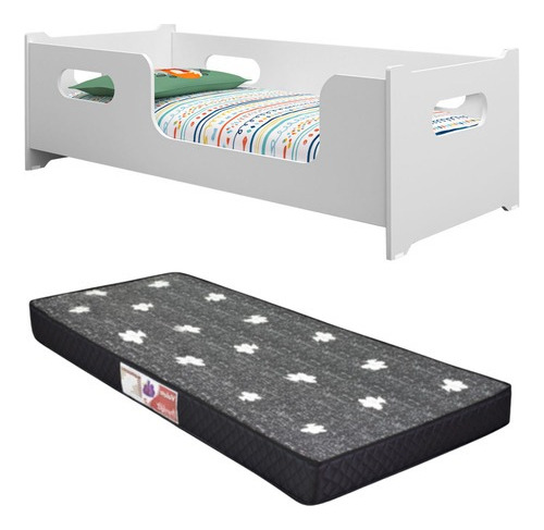 Cama Montessori Solteiro Colchão D20 188x88 Mdf/mdp Encanto