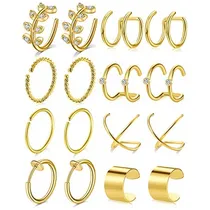 Comprar Aretes De Acero Inoxidable A Presión Para Mujer 8 Pares