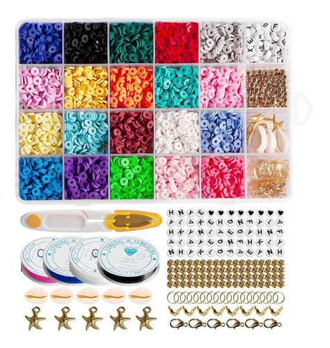 4800 - Kit De Cuentas Multicolor Para Hacer Joyas Con Caja D