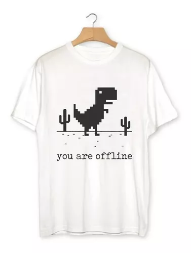 Camiseta game sem internet dinossauro