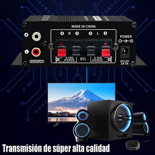' Amplificador Mini 400w Audio Hifi For Autos Moto Con Cable