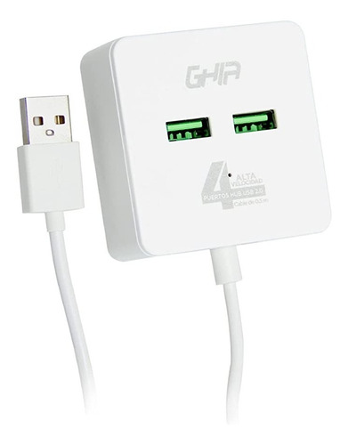 Hub Usb 2.0 Ghia De 4 Puertos / Transferencia De Datos/ Cabl