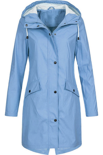 Chamarra Impermeable Sólida Para Mujer, Talla Grande, Color