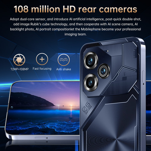 Smartphone Teléfonos Inteligentes 16 Gb+1024 Gb 7.3 Pulgadas 5g Android 14 Wifi Sim Bluetooth