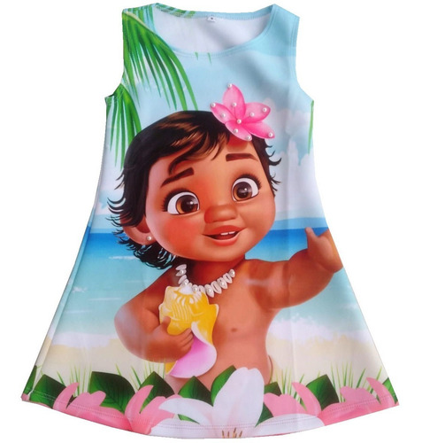 Imagen 1 de 5 de Vestido Para Niña Moana - Ig