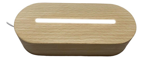 Luz De Noche Led Base De Madera Soporte De Exhibición Claro