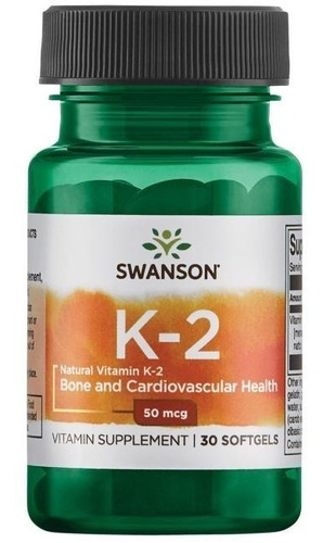 Swanson, Vitamina K2 Natural, 50 Mcg, 30 Cápsulas