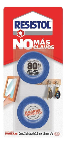 Cinta De Montaje Resistol No Más Clavos Con 2 Piezas