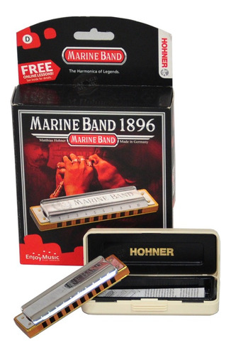 Armonica Hohner Marine Band Con Estuche Original Curso En Cd