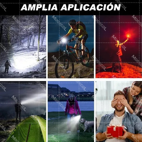 Lámpara Táctica 100000 Lúmenes Led Recargable Con Power Bank