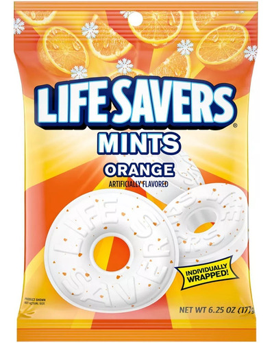 Caramelos Salvavidas Menta Naranja Lifesavers 177g Import