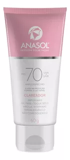 Protetor Solar Anasol FPS 70 Facial com clareador 60 g