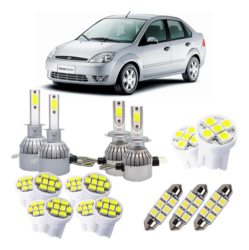 Kit Completo Lâmpada Led Fiesta Sedan Focus 2008 A 2013