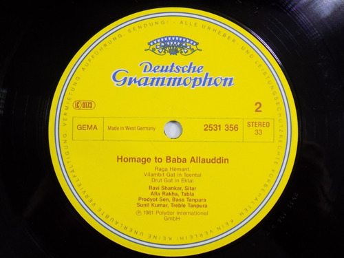 Ravi Shankar Homage To Mahatma Gandhi Vinilo Alemania 1981 (Usado)