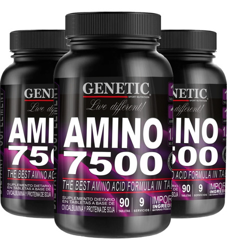 3 Amino 7500 90 Tabs Genetic Crecimiento Muscular Definido