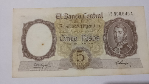 Antiguos Pesos Argentinos Sin Circular De 5 Pesos