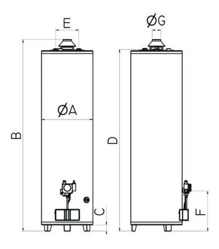Termotanque A Gas Rheem Apg160 Alta Potencia 160 Lts