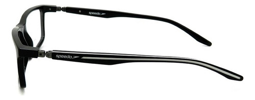 Armação De Óculos Speedo Haste 360 Sp6126i A01 Preto Brilho Tamanho 56