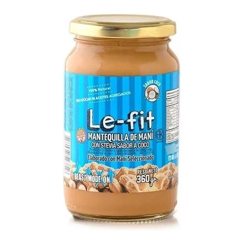 Mantequilla De Maní Con Stevia Sabor A Coco Lefit (x 360g)