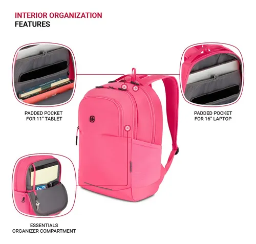 Mochila Swissgear Orientation Rosa Para Portátil De 16 Pulga