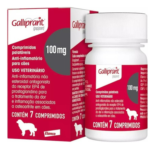 Galliprant 100mg Elanco Cães 07 Comprimidos - Envio Imediato