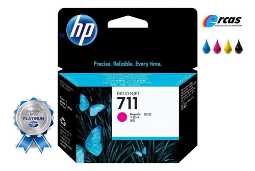 Combo Hp 711 Negro 80 Ml + Colores Originales T120 T520