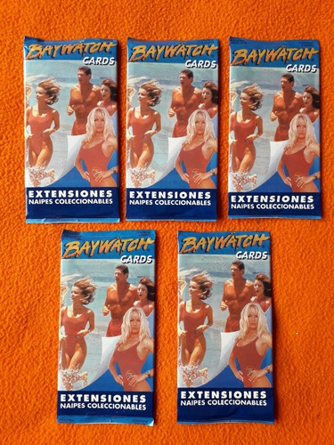 Lote 5 Paquetes Cerrados De Figuritas De Baywatch Año 1999