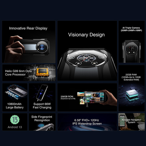 Smartphones Robustos Doogee S110 Octa Core De 12 Gb+256 Gb,