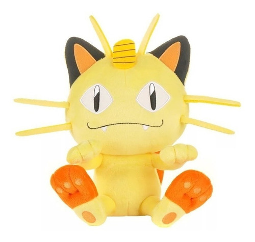 Peluche Original De Pokémon Meowth, 20 Cm, Hipoalergénico