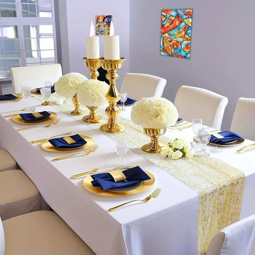 Mantel Transparente Table Runner Con Lentejuelas, 70 X 4 Uni