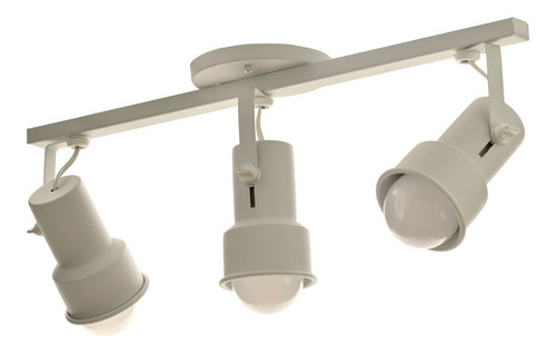 Imagem 2 de 8 de Lustre Spot Trilho Em Alumínio Triplo 3 Direcionável E27 Led