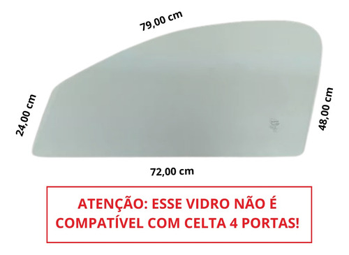 Vidro Porta Celta 2pt 2000 A 2015 Dianteiro Esquerdo