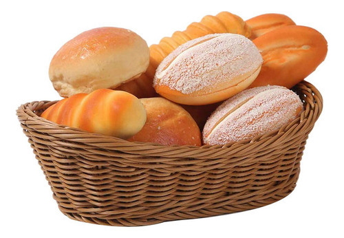 4 Cestas Ovaladas Para Pan Tejidas De Mimbre, Cesta De Almac