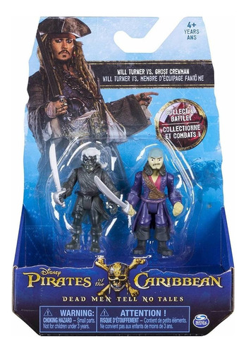 Will Turner Vs Pirata Fantasma 7cm Piratas Do Caribe Disney