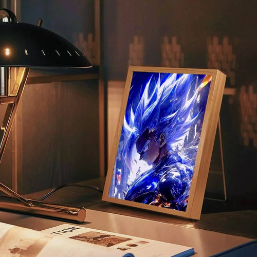 Lámpara Dragón Ball Z Goku Ultra Instinto Anime Cuadro Led Goku Ultra Instinto