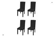 Comprar 4 Fundas Elastizadas Sillas 100% Poliester Calidad Premium Color Negro