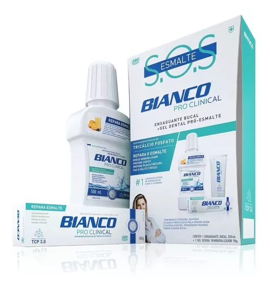 Kit Bianco Pro Clinical- Enxaguante + Gel Dental Pró Esmalte